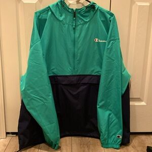 Champion Windbreaker 2XL Green & Black